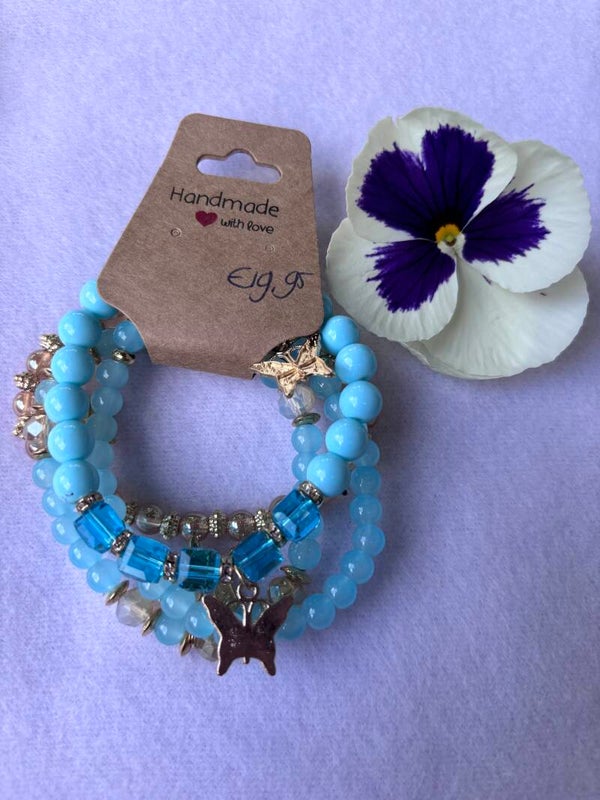 4 delig armbanden set -blauw