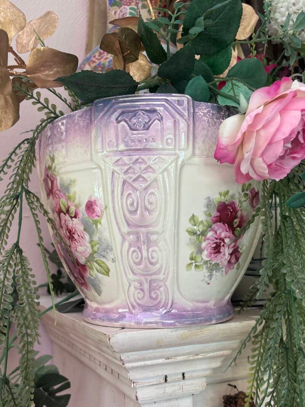 Vintage shabby grote bloempot
