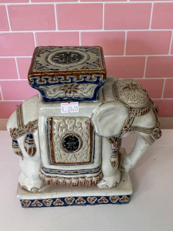 Vintage olifant zuiltje -crème