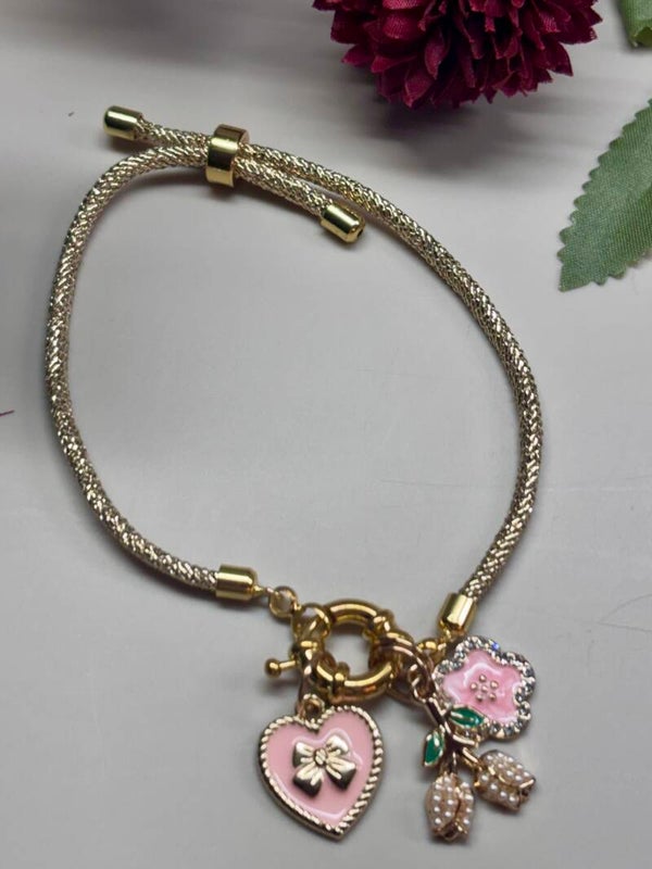 Trendy bedelarmband -goud