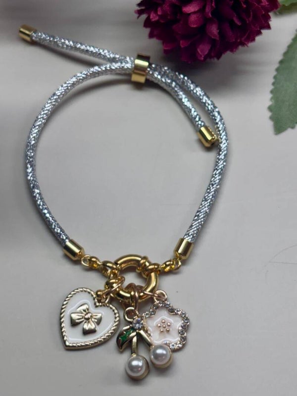 Trendy bedelarmband -zilver