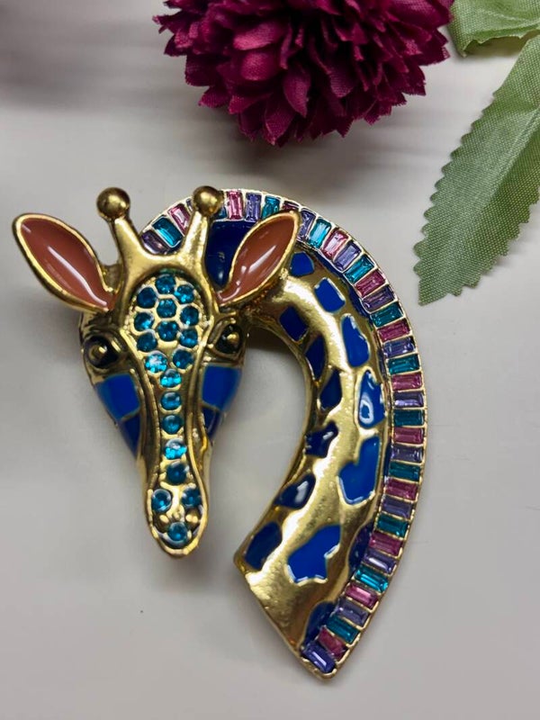 Grote vintage broche giraf