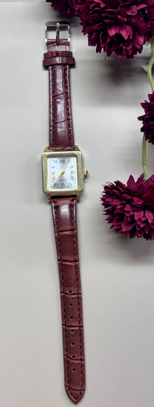 Vintage look dames horloge -bruin/goud