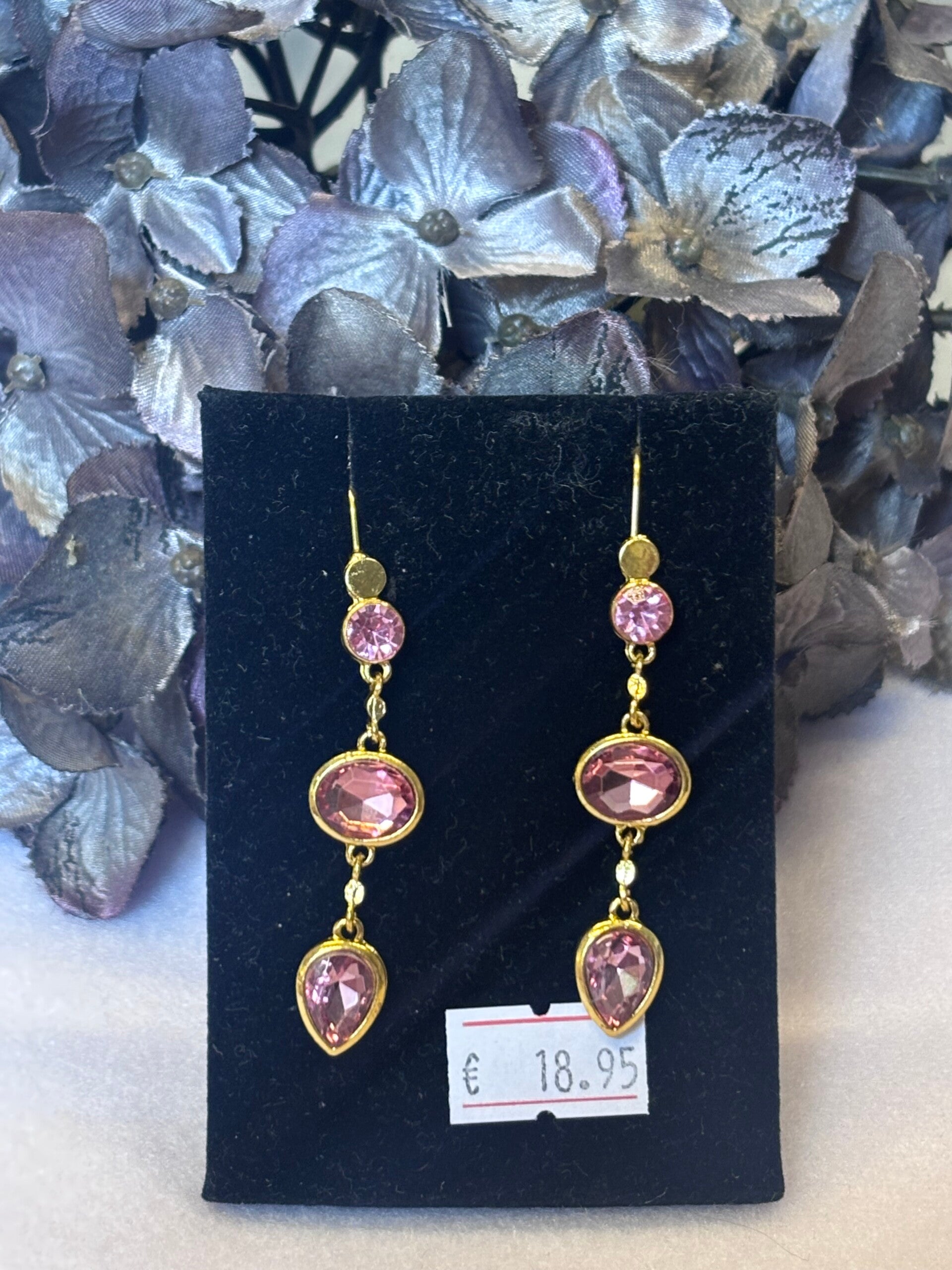 Luxe oorhangers roze