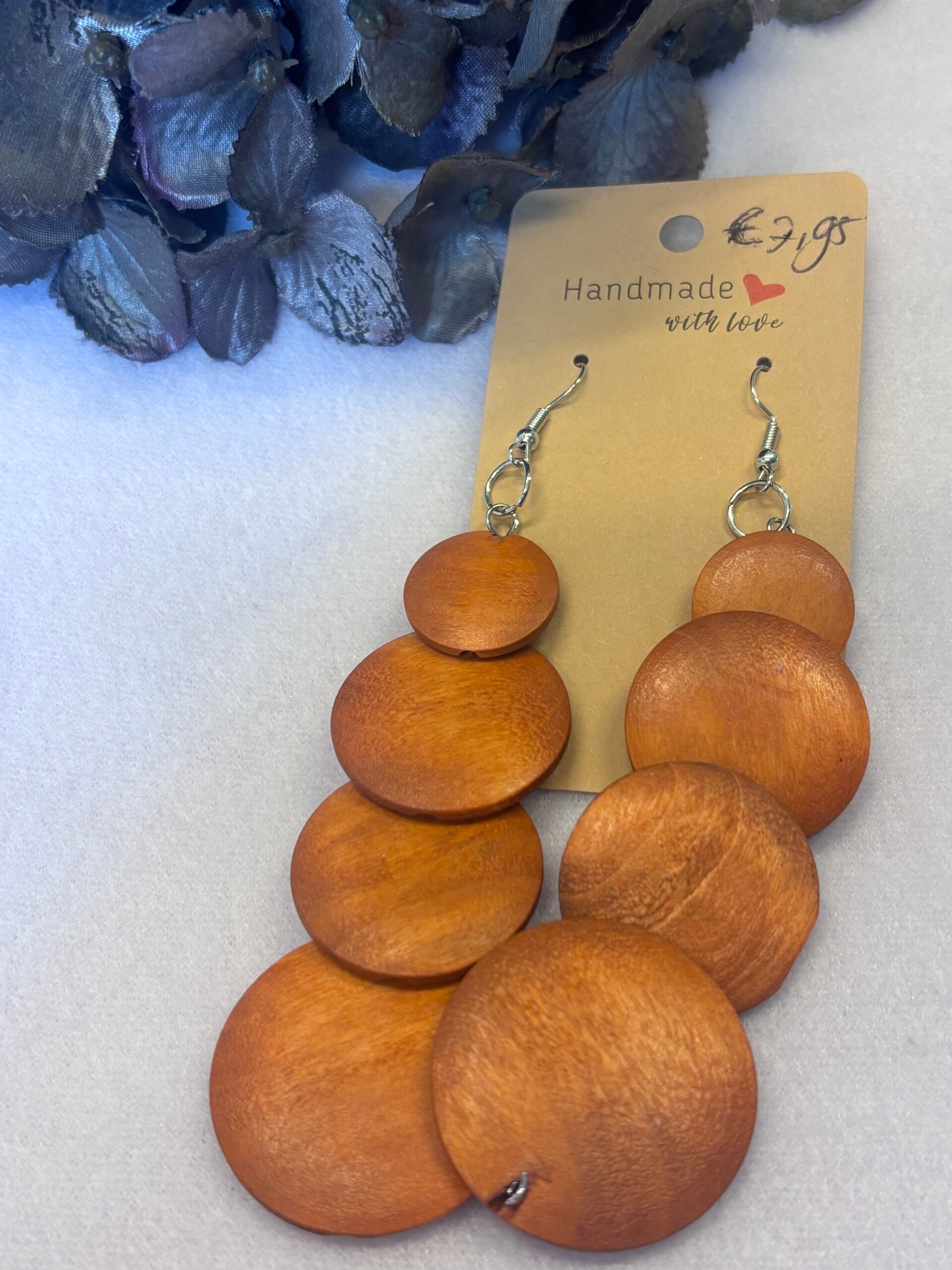 Houten oorbellen bruin