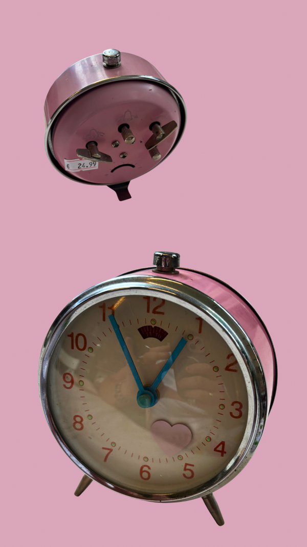 Vintage roze wekker