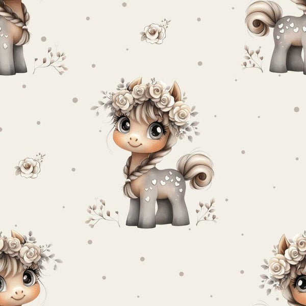 Pony mit Blümchen
