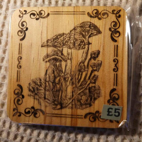 Laser engraved coaster