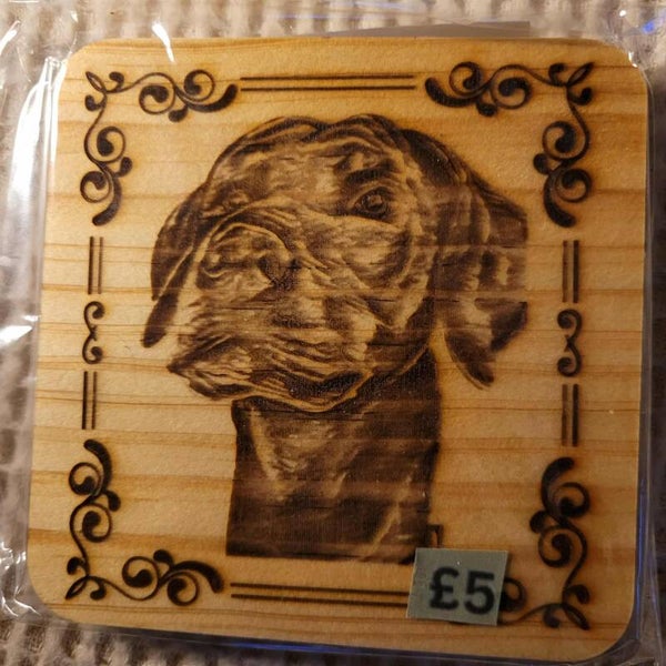 Laser engraved coaster