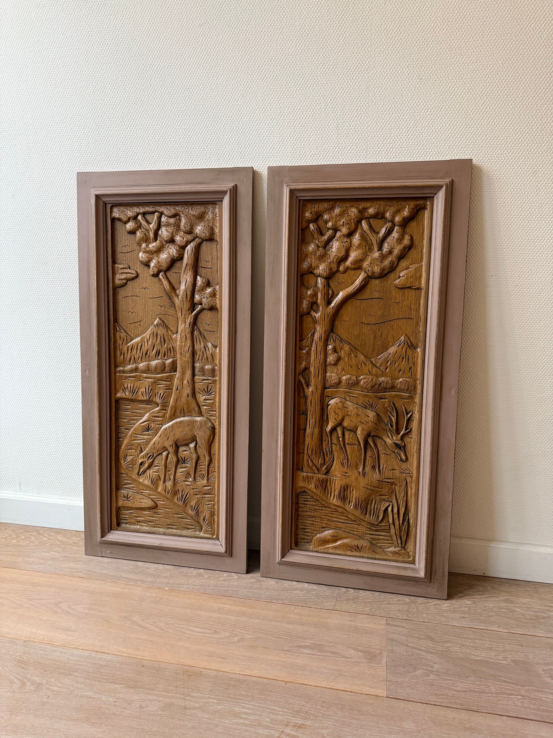 Set van 2 houten panelen