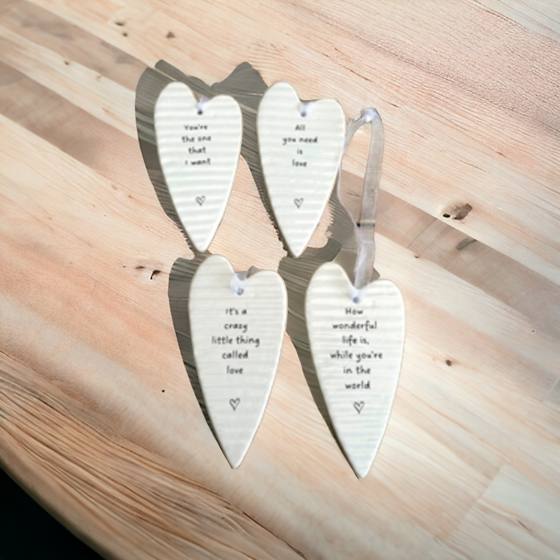 Ceramic Heart Shaped Plaques with Messages