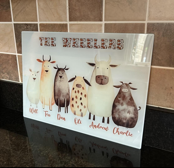 COW FAMILY A3 CHOPPING BOARD