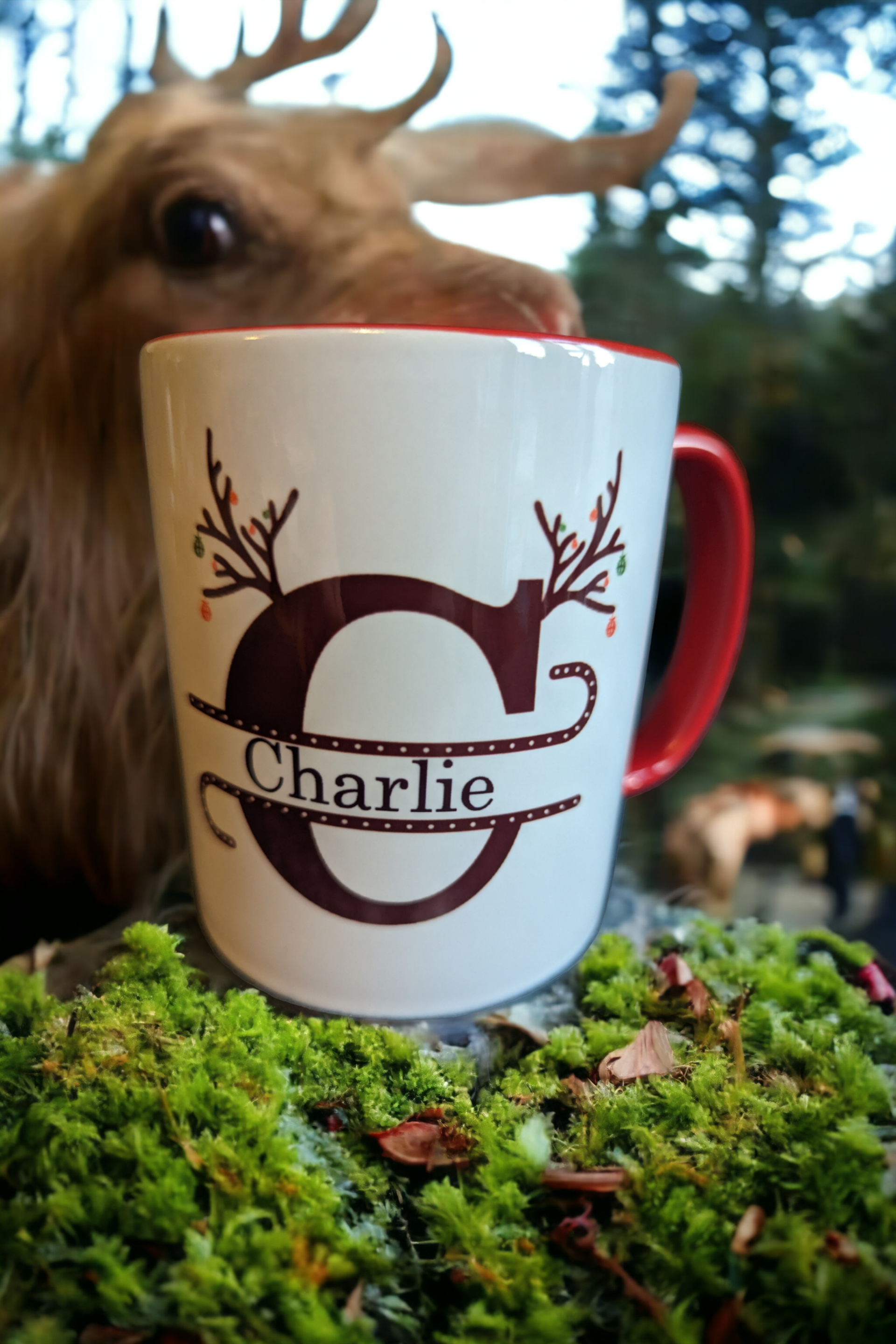 Antler Name Mug