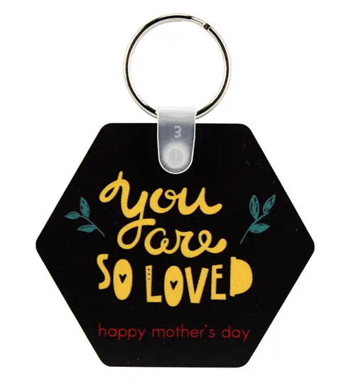 Aluminum Key Chain Tag - Hexagon - w/ Split Ring - 2 Sided