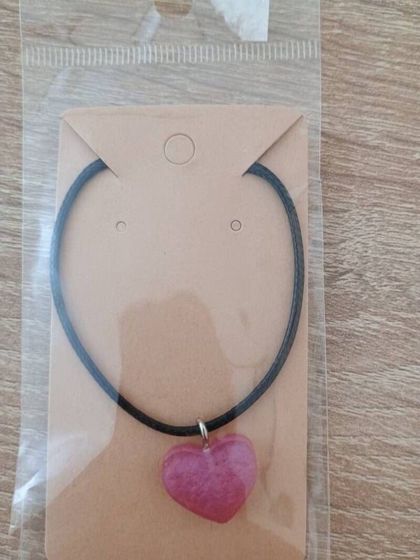 Lederkette mit selbstgemachten Anhänger/ Modeschmuck Damen