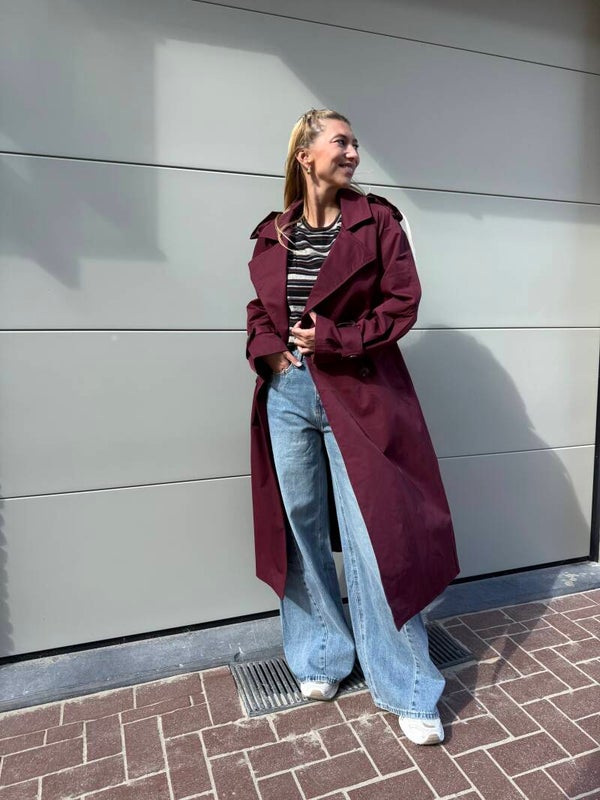 Long Trenchcoat Merle Bordeaux