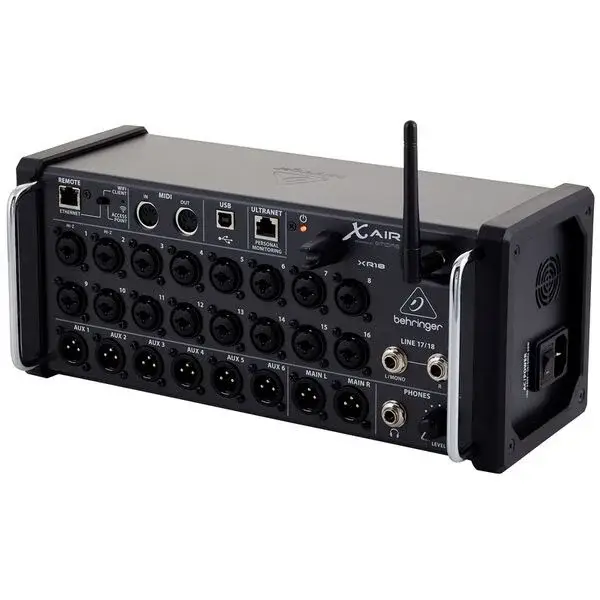 Digitaal 18 kanaals mengpaneel met 6x in-ear/ monitor aansluitingen