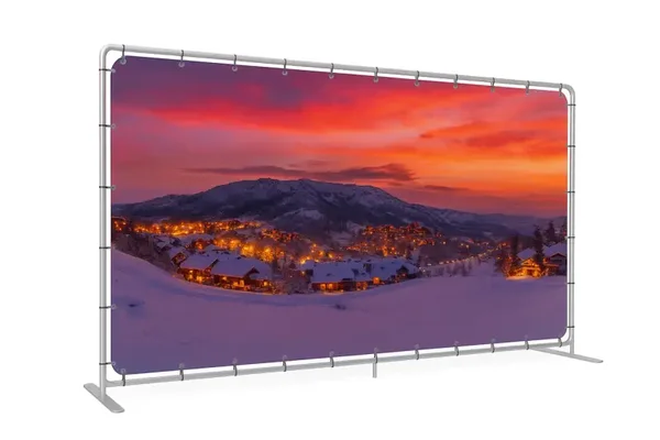 kerstdorp achtergrond 5  x 2,2 meter!