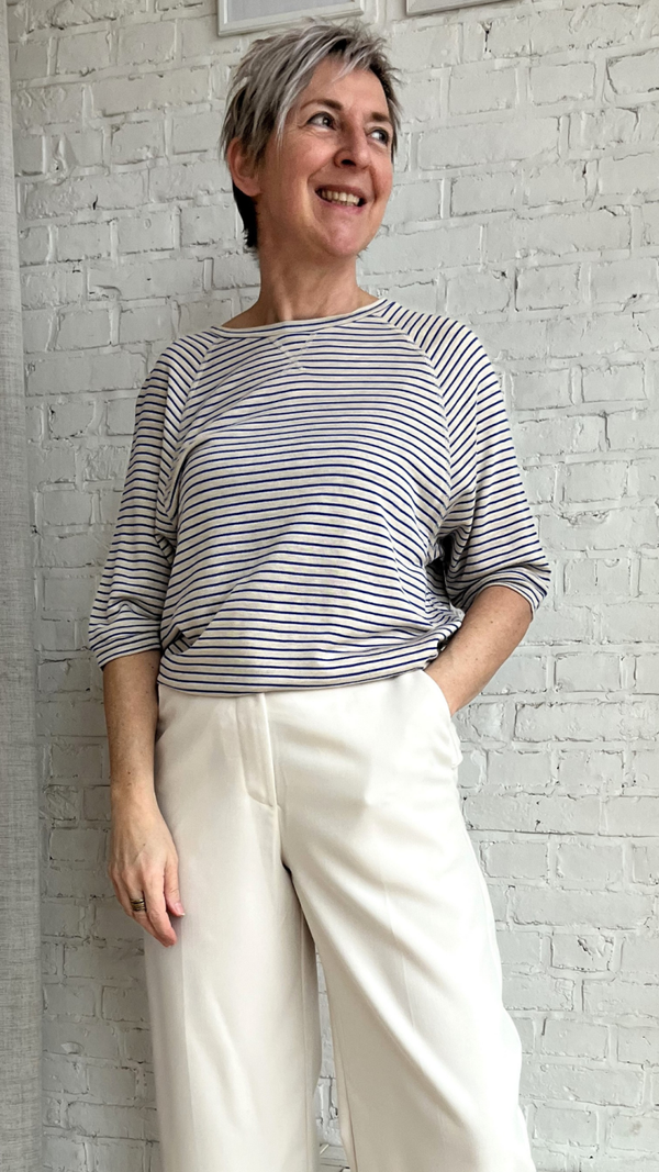 blauwwit gestreepte t-shirt