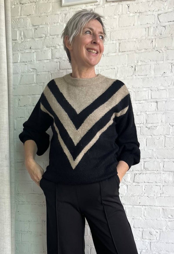 hippe stoere trui met zigzagmotief