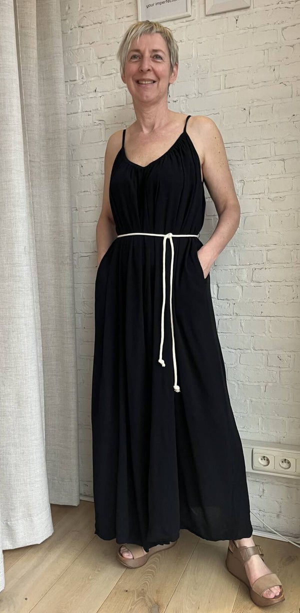 zwarte losse jumpsuit