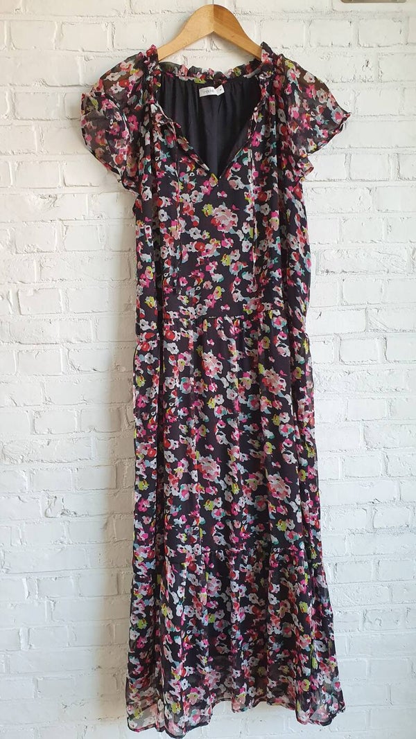 lange kleurrijke bloemenjurk