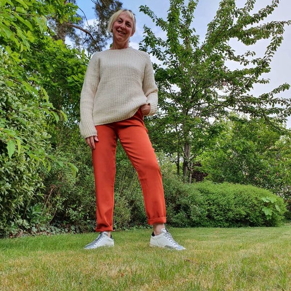 zachte lange écru trui