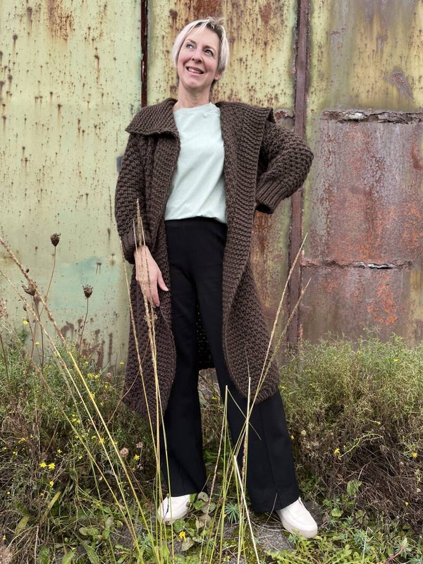 kastanjebruine cardigan/jas