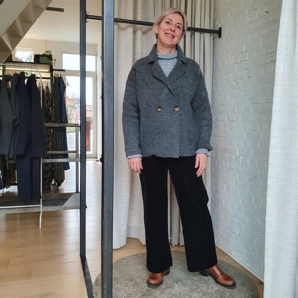 zwarte rechte fluwelen broek