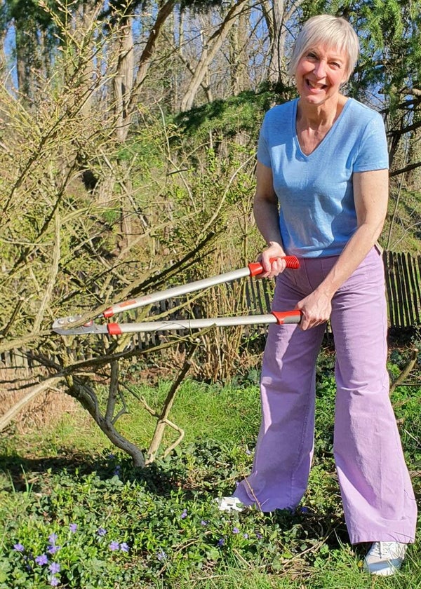 lichtblauwe linnen t-shirt met metallic glans