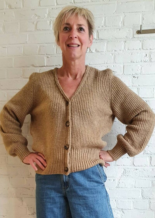 korte bruine cardigan