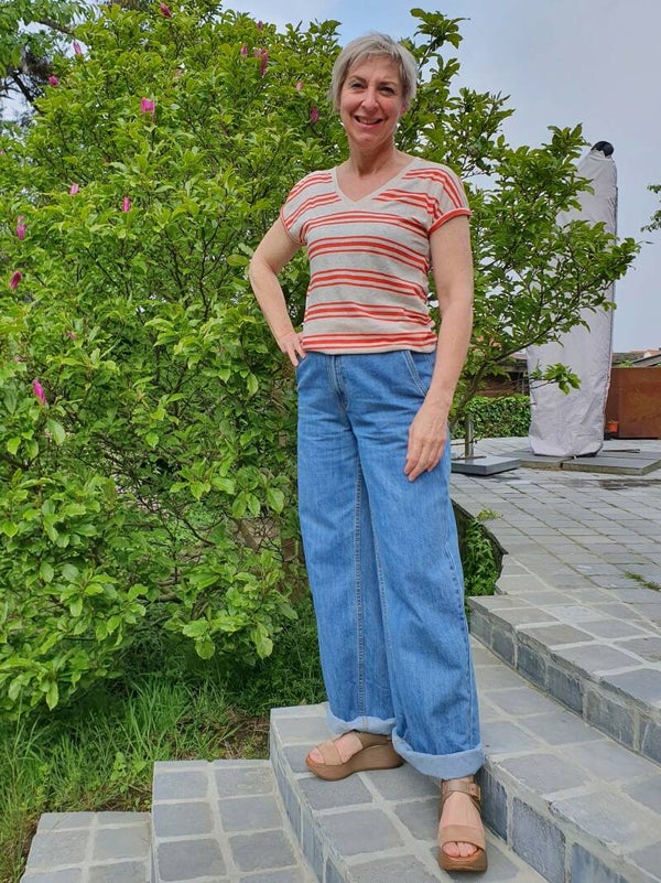 sportieve gestreepte t-shirt