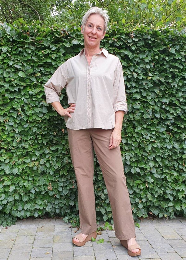 comfy broek met elastische taille in biologisch katoen