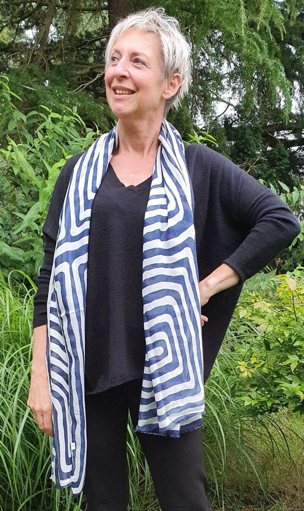 blauwwitte zebrasjaal