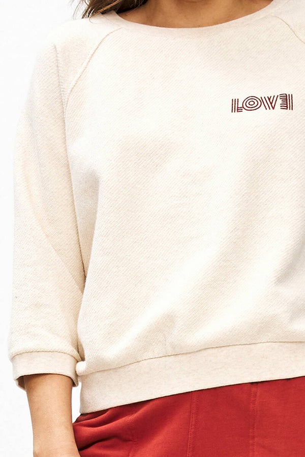 superzachte zandkleurige katoenen sweater