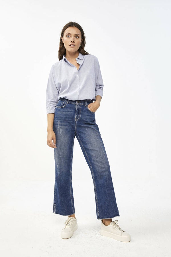 stoere jeans met rechte pijpen