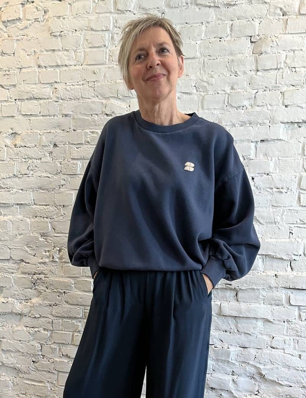 prachtige blauwe lucky sweater