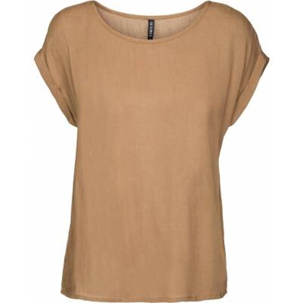 losse bruine t-shirt met boothals