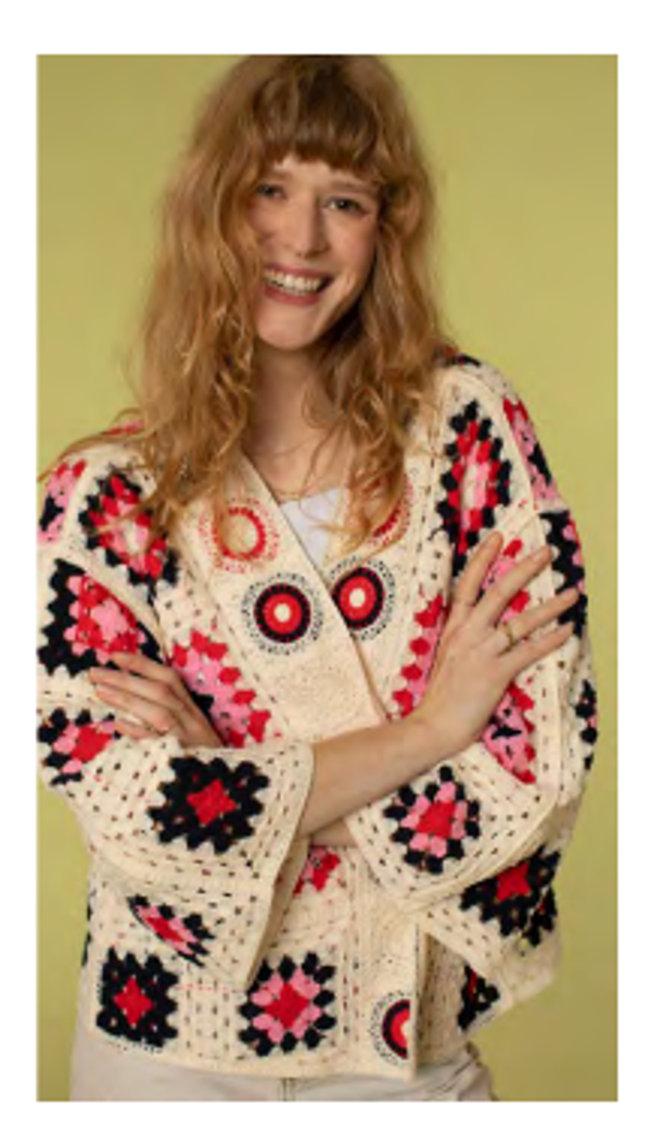 hippe kleurrijke gehaakte vest