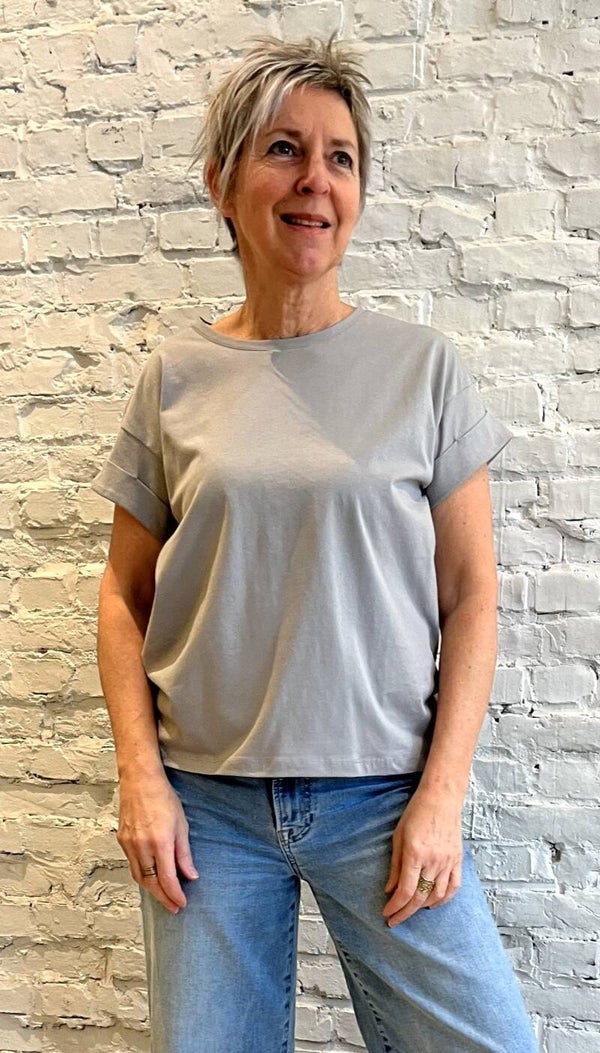 lichtgrijze t-shirt in biokatoen