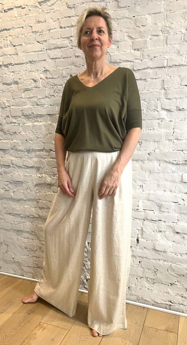 zomerse broek met brede pijpen