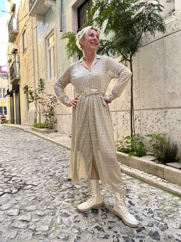 prachtige metallic dress (laatse stuk)