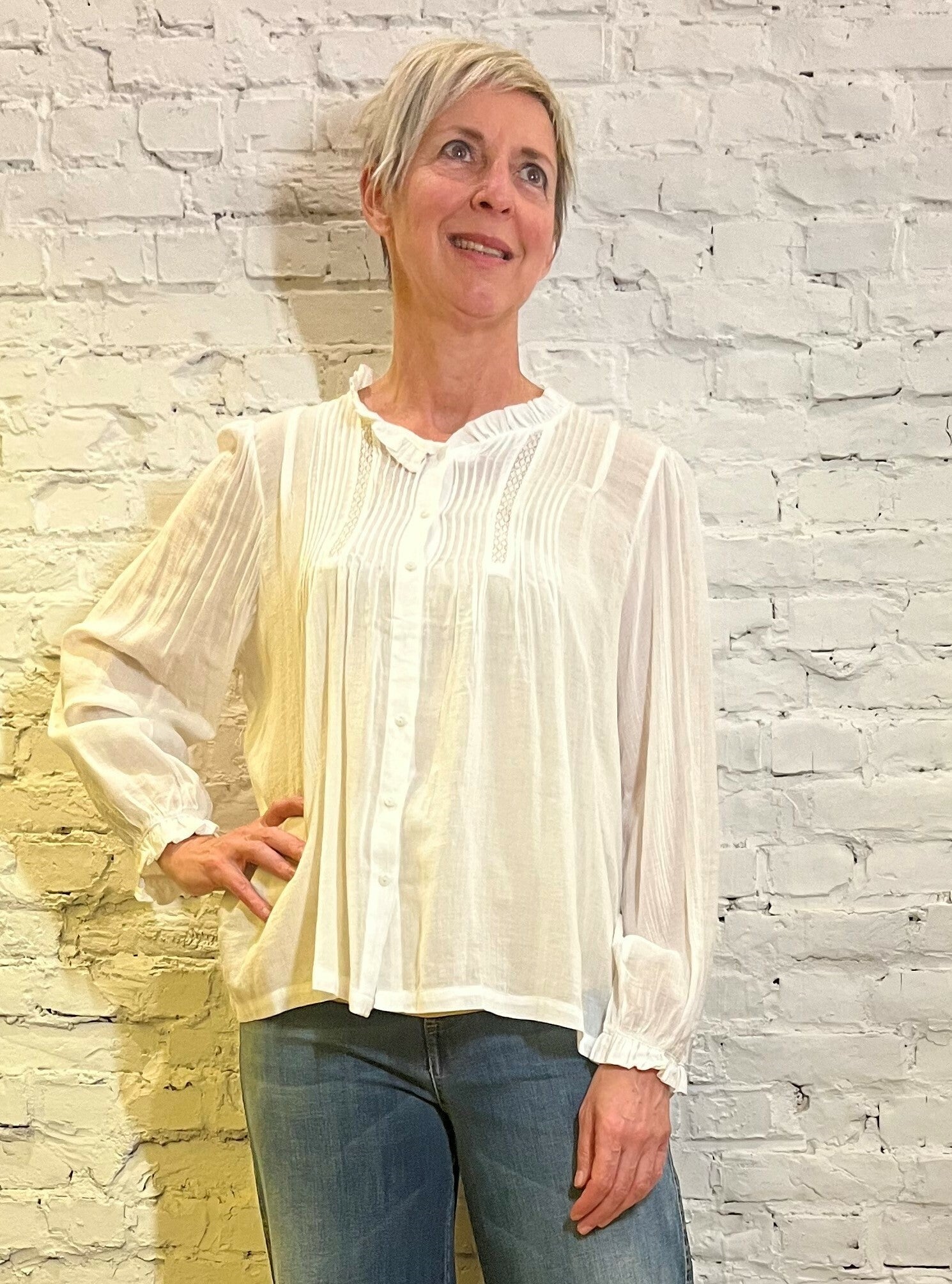 storm botsen Likken romantische witte blouse | Wabi Sabi