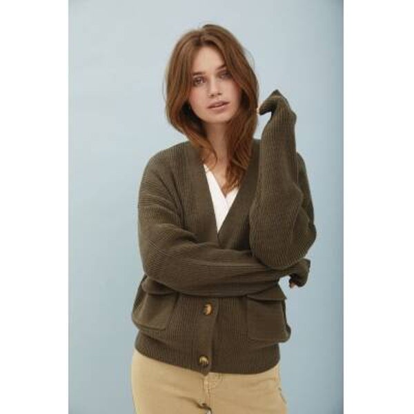 superzachte kaki cardigan