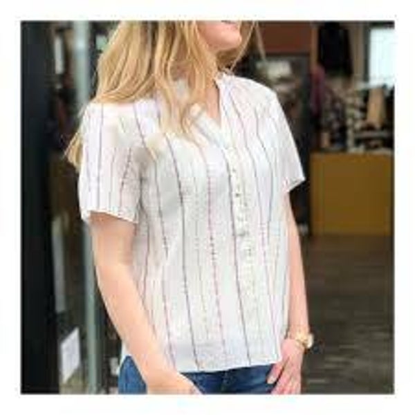 bloesje met strepen en v-hals