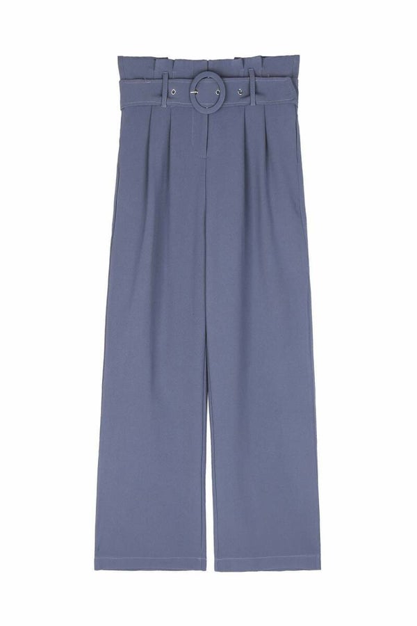 grijsblauwe rechte broek