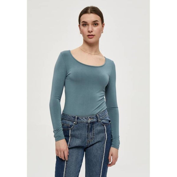 heerlijk zachte grijsblauwe t-shirt met lange mouwen