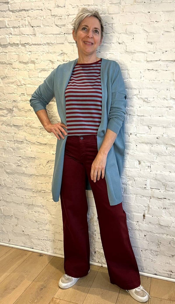 superzachte gestreepte bamboo sweater