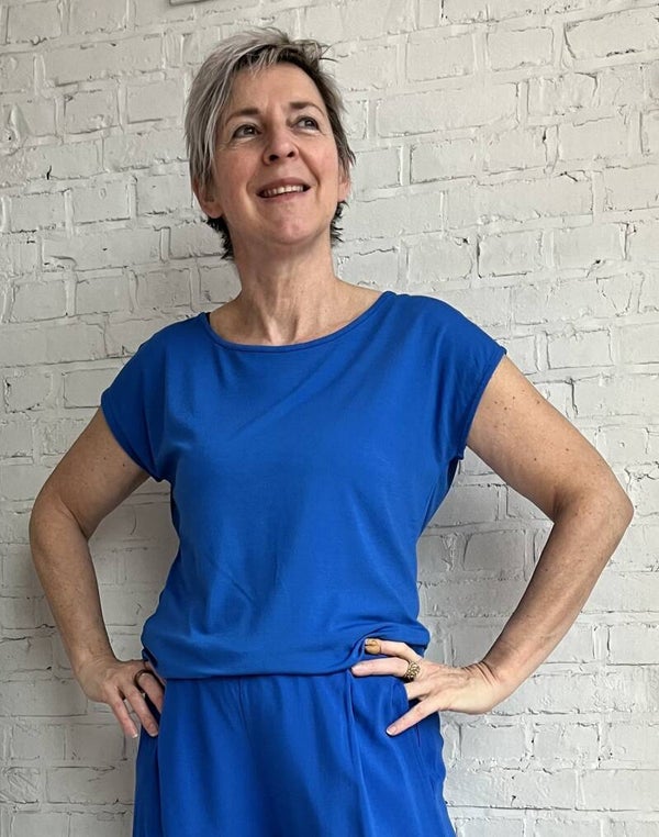 superzachte kobaltblauwe t-shirt