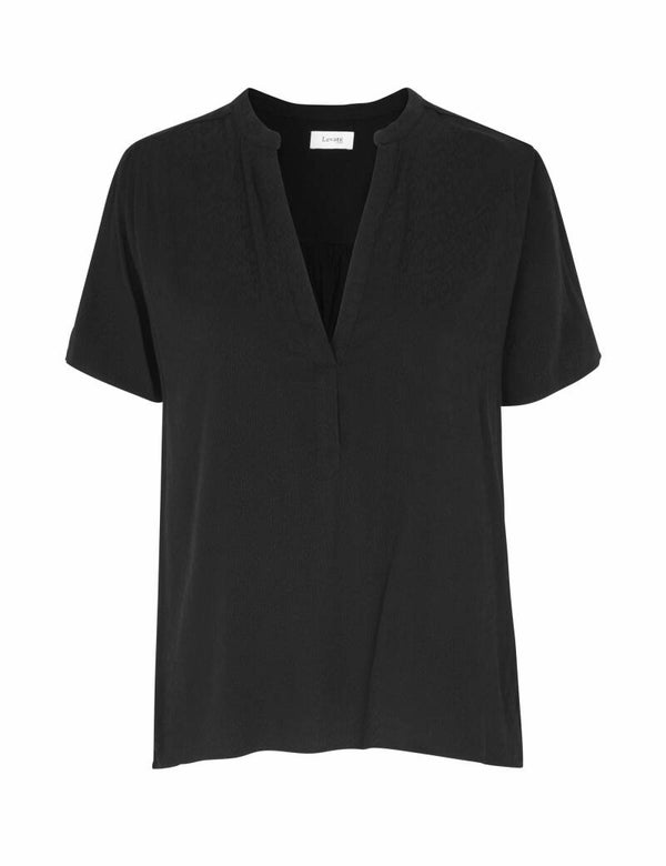 zwarte blouse met v-hals